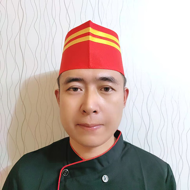 clarekalen厨师帽子男女平顶帽厨房船帽酒店饭堂餐饮工作帽透气防油