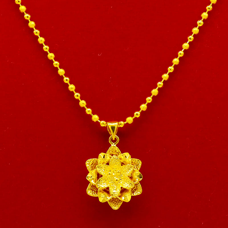 【520情人节礼物】周大福星越南沙金黄金999纯金色锁骨链久不掉色首饰