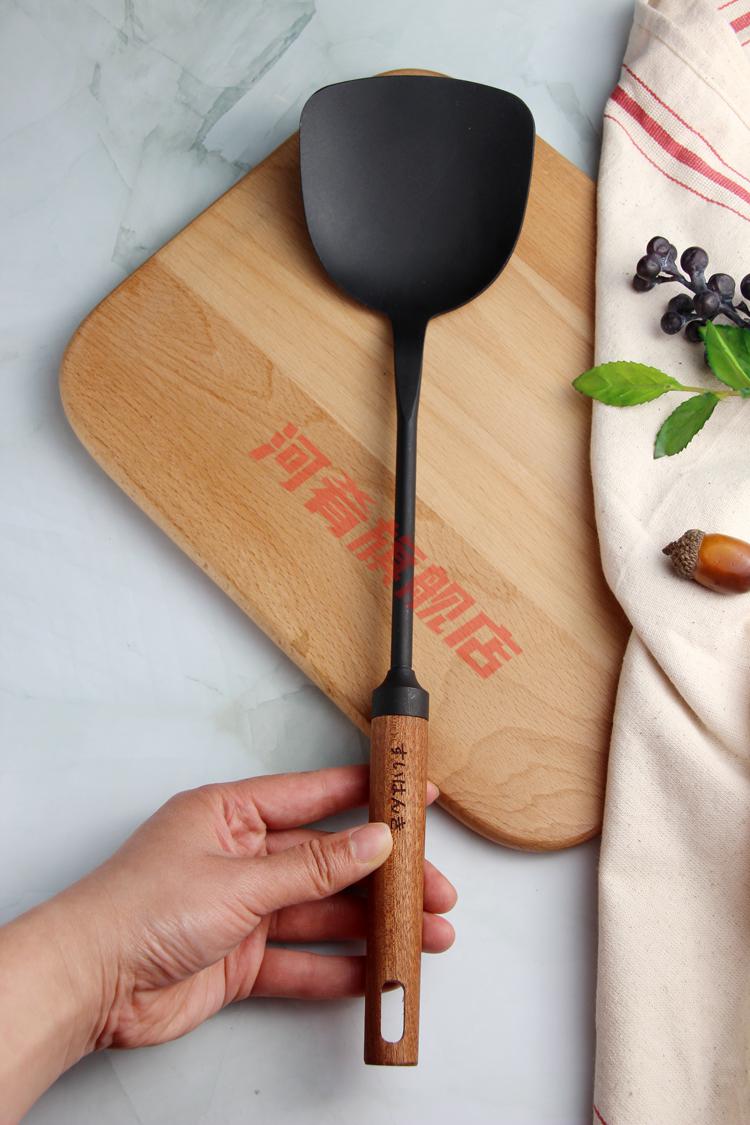 长柄炒菜铁铲子实木手柄盛汤勺大汤勺子家用厨具 a款锅铲一个【图片