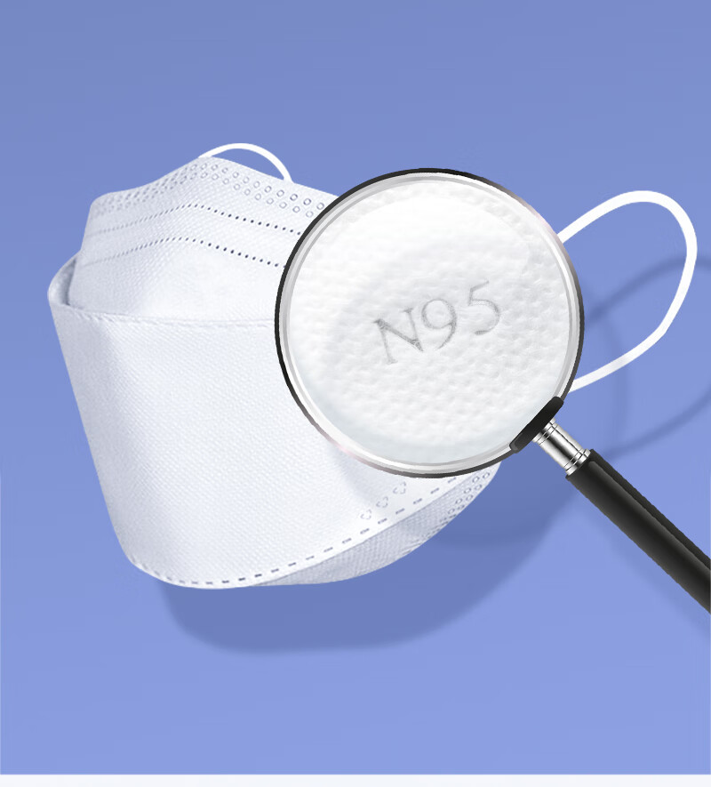 亿凌n95级韩式口罩柳叶款鱼型口罩无菌独立包装4d立体四层防护透气