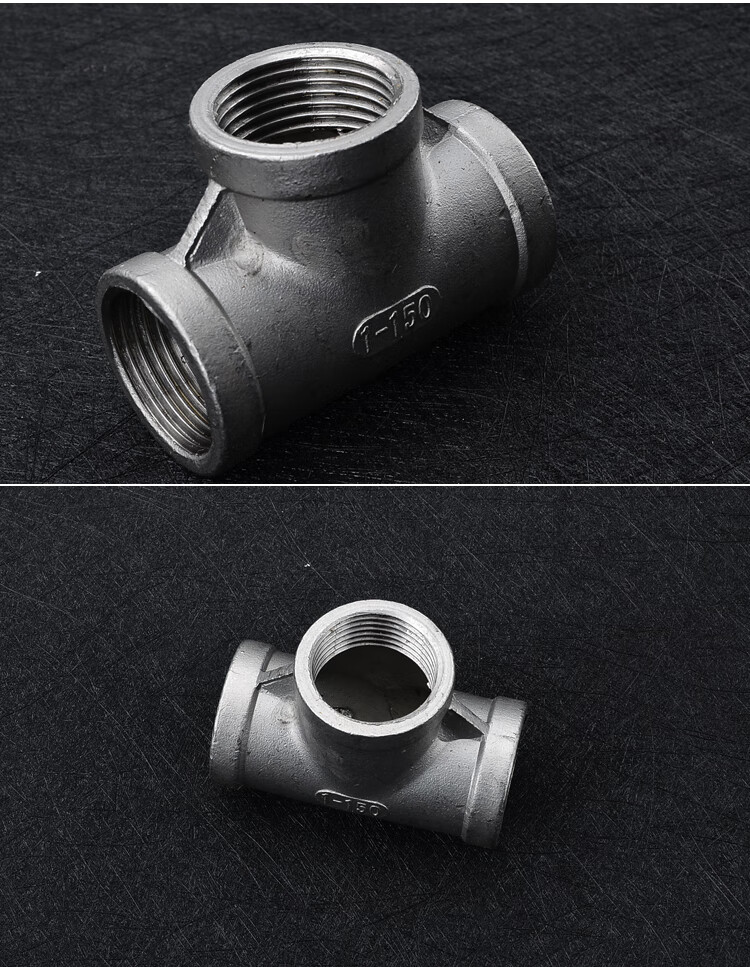 304不锈钢异径三通内螺纹三通变径内丝三通4分6分1寸2寸dn1520304dn15