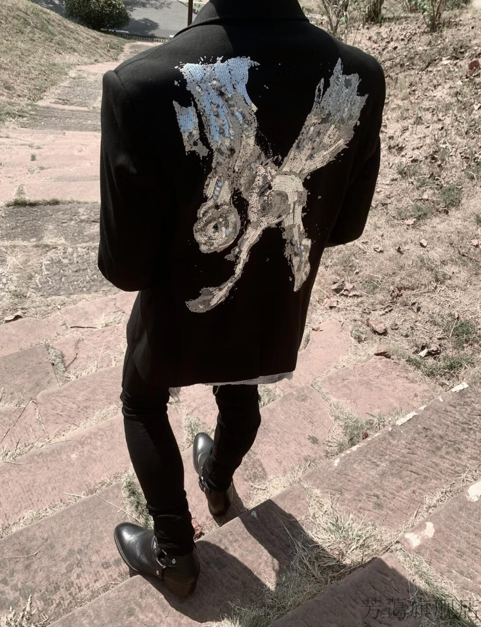 大义slp 秋季新款烫钻大义西服外套西装高街男女潮韩版休闲满鳞gd亮片