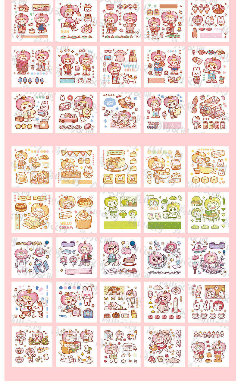 木子李新品木子里手杖木子李贴纸100张新品款手账套装礼盒加刻刀可爱