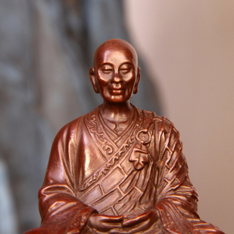 六祖慧能像觉藏 纯铜六祖佛像摆件 六祖慧能大师如来佛居家供奉随身