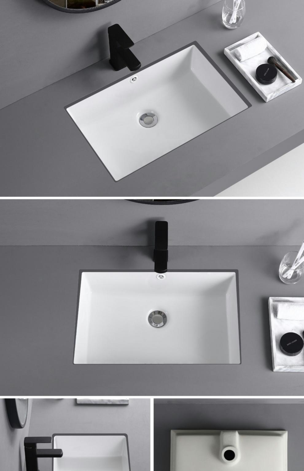 科勒kohler陶瓷台下盆嵌入式平底方形台下洗手盆洗脸盆台盆洗手池家用