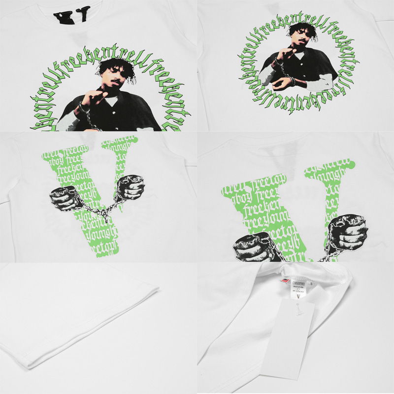 vlone friends 毒蛇大v蝴蝶笑脸人物t恤骷髅印花短袖宽松男女半袖