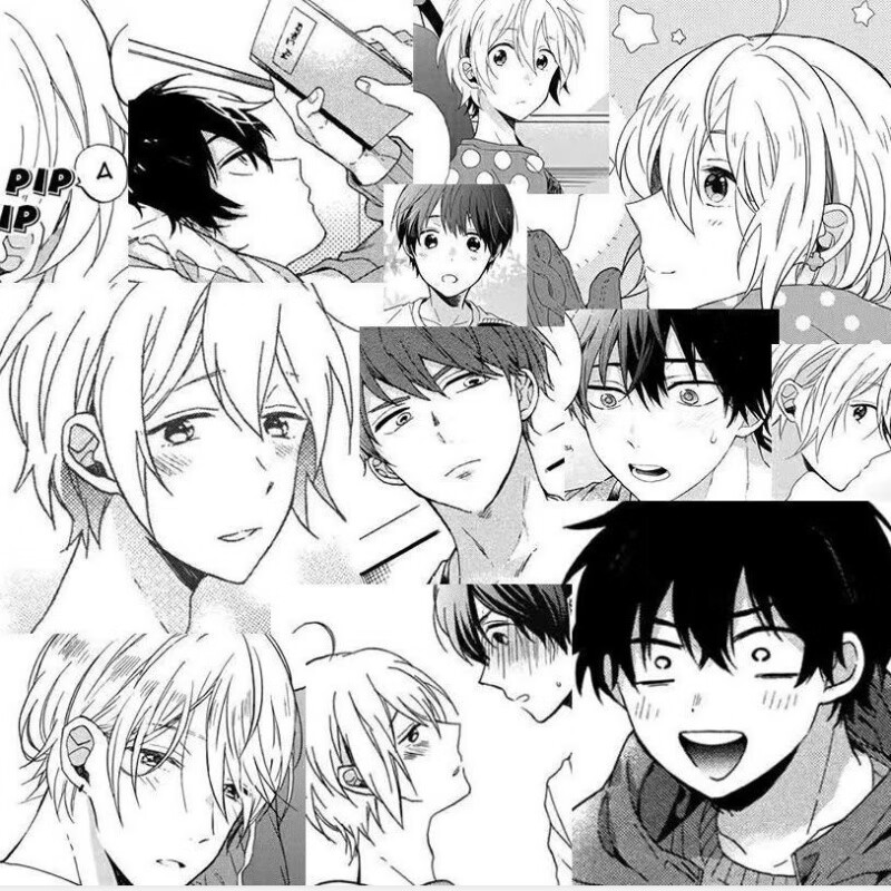 润华年动漫人物头像拼接明日可爱女生宿舍打印海报漫画a3a4高清黑白