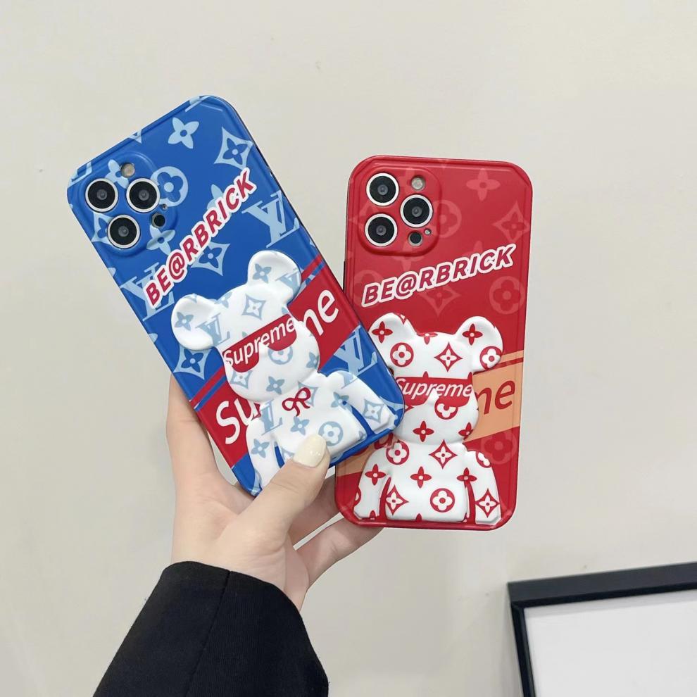 赛盟适用苹果13手机壳潮牌简约立体supreme暴力熊iphone12pro防摔个性