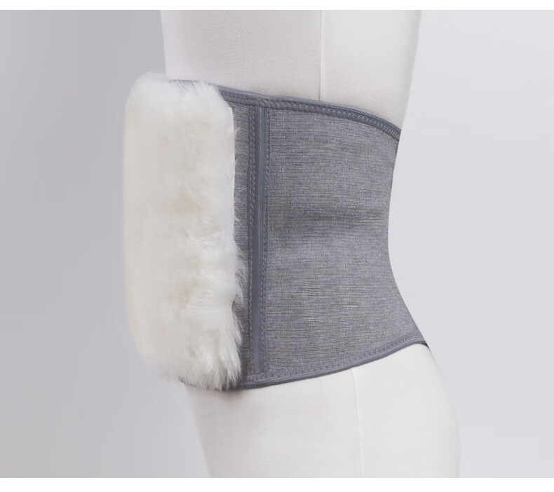 护腰带保暖男女士腰部冬季皮护肚子暖胃围防寒骑车专用灰色皮一体xl