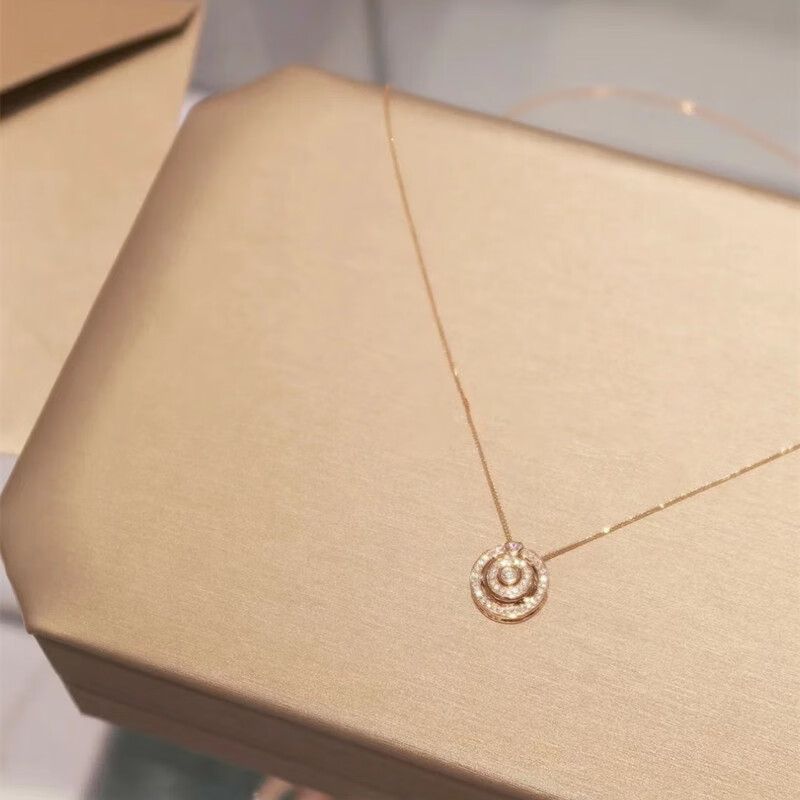 2022年新款曼卡龙亚银925指爱针项链18k色锁骨链男女友5 玫瑰礼盒