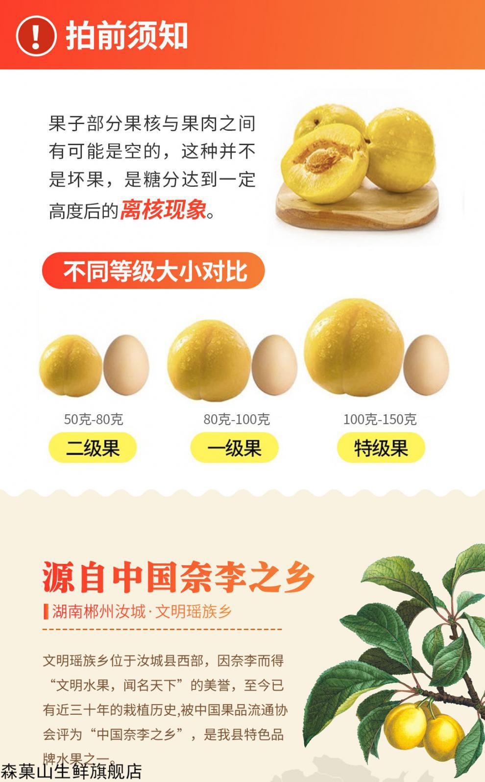 【发货中】汝城黄金奈李 湖南汝城文明脱骨李子新鲜水果套袋现摘农