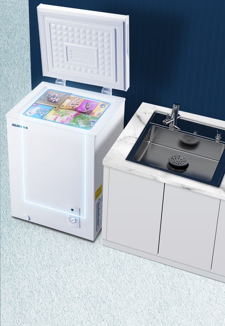 奥克斯小冰柜家用小型冷冻保鲜迷你冷藏商用卧式冷柜大容量节能 106l