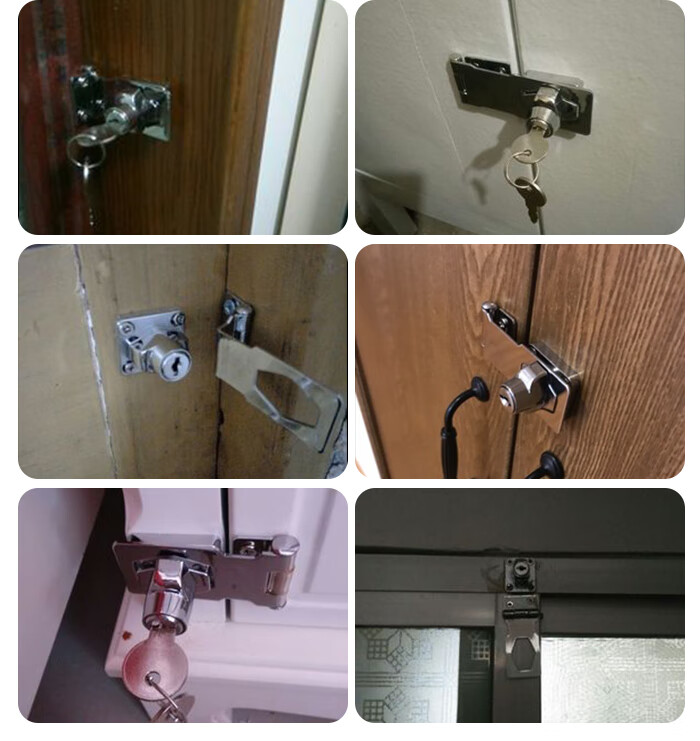 抽屉锁免开孔柜门锁扣办公桌文件更衣柜锁铁门锁搭扣木门拉手锁具安全