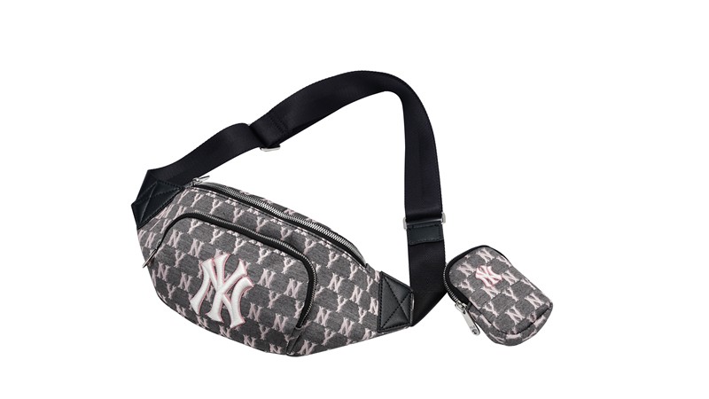 2022新款韩国mlb腰包女夏季经典刺绣洋基队老花跑步运动胸包男ny单肩