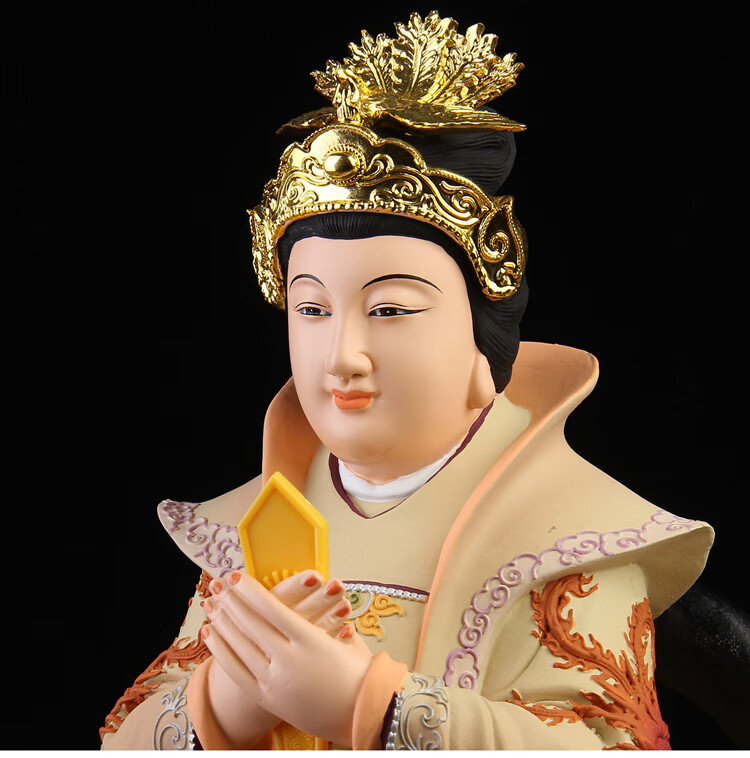 碧霞元君摆件 碧霞元君泰山娘娘奶奶圣母老母三霄神像树脂佛像居家