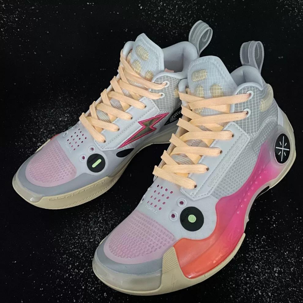 适配10白色绽放全城9 10 赤兔4 5惟吾v1 way of wade鞋带 绿橙渐变底