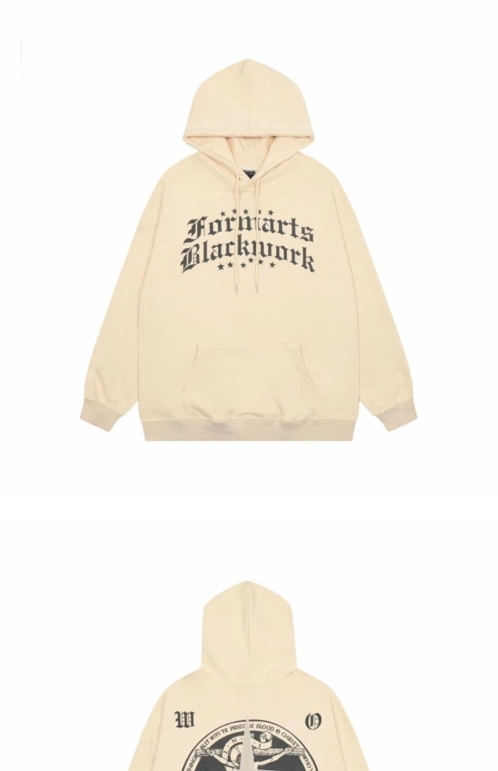 popcorn thebear美式男女情侣连帽卫衣ins天使十字架印花嘻哈风上衣