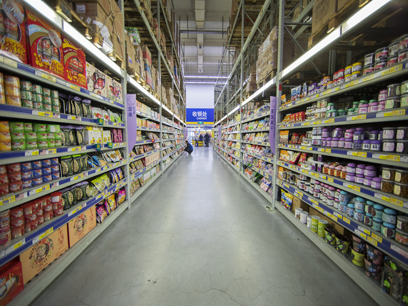 高清2022年新款直播间背景快手抖音主播直播带货3d立体超市背景布 白