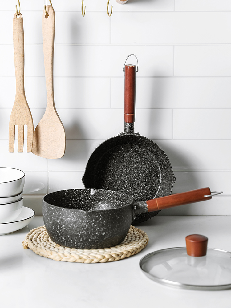 2022升级款华玲大鹰麦饭石锅日式雪平锅不沾锅麦饭石家用热泡面锅煮面