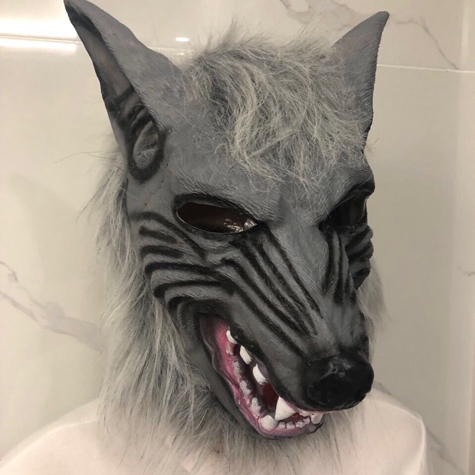大头套 狼人杀面具狼头狼手动物头套面具万圣节化妆舞会抖音派对演出