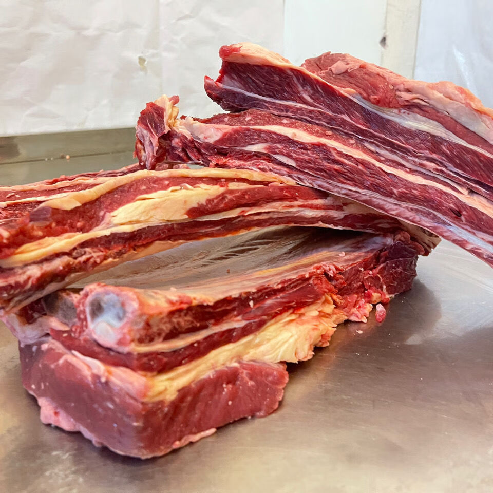 新鲜黄膘牛肋排骨原切内蒙古直发草地牛现杀肥瘦相间黄牛肉特瘦 牛肋