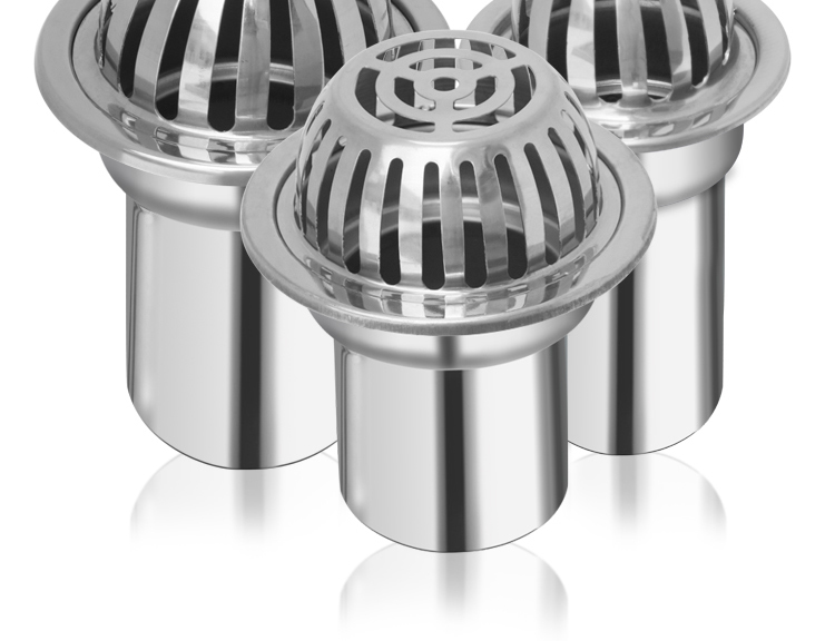 不锈钢天台地漏盖阳台下水道户外堵过滤网75110pvc雨水排水管帽 4寸