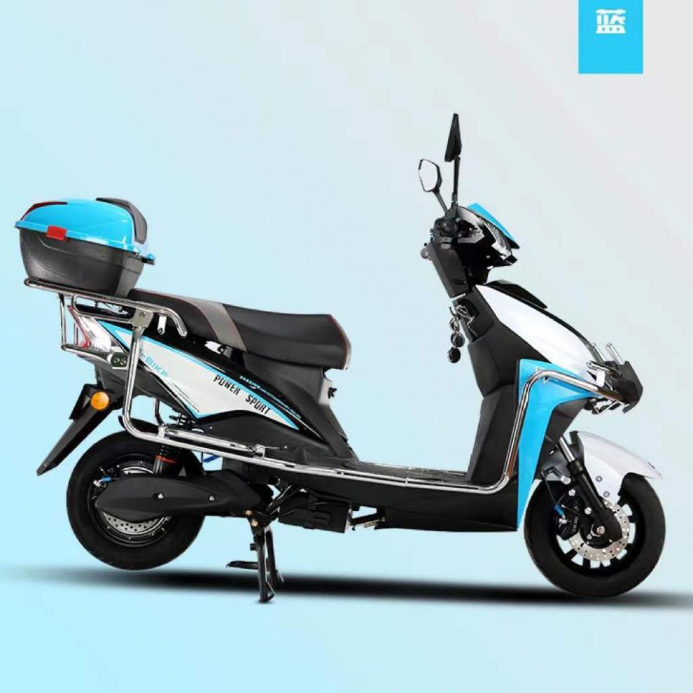 尚领战神电动车60v成人双人电瓶摩托车72v男女大功率两轮踏板车 蓝色