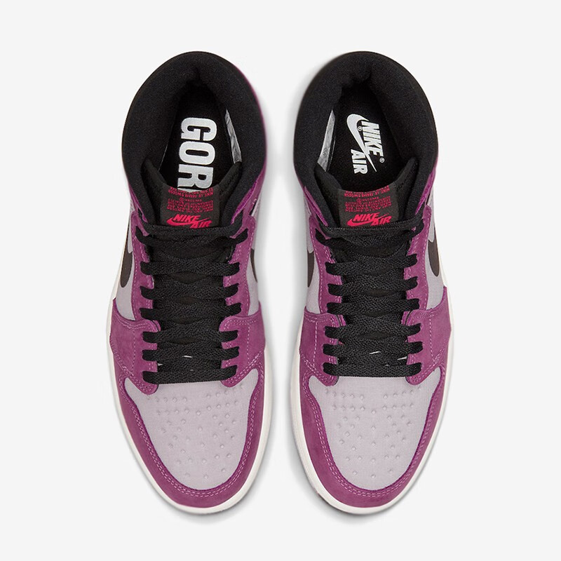 耐克nike air jordan 1 aj1黑紫防水3m反光男子高帮篮球鞋 db2889-500