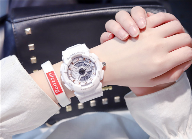 ulzzang时尚休闲运动电子表手表女学生ins原宿风韩版简约潮流 黑带