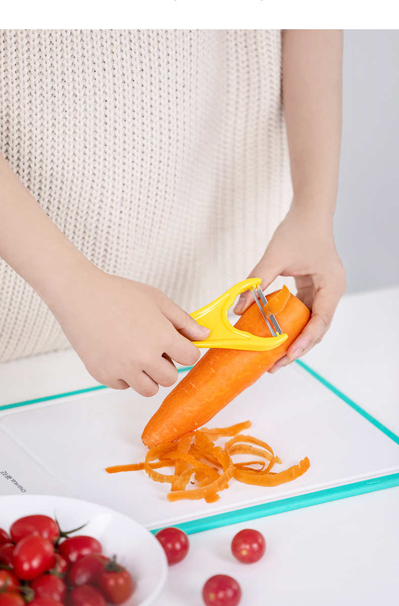 茶花刮皮刀削皮器水果刀塑料剥皮刀刨皮器水果削皮刮皮器削皮刀 双用