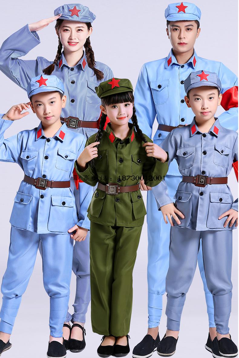 红军演出服 八路军衣服 儿童红军演出服小八路军抗战时期衣服红星闪闪