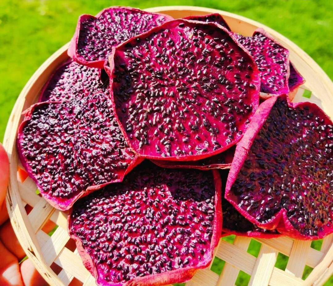 西双版纳水果干红心火龙果干火龙果片茶片既食泡水250克无边皮精品干