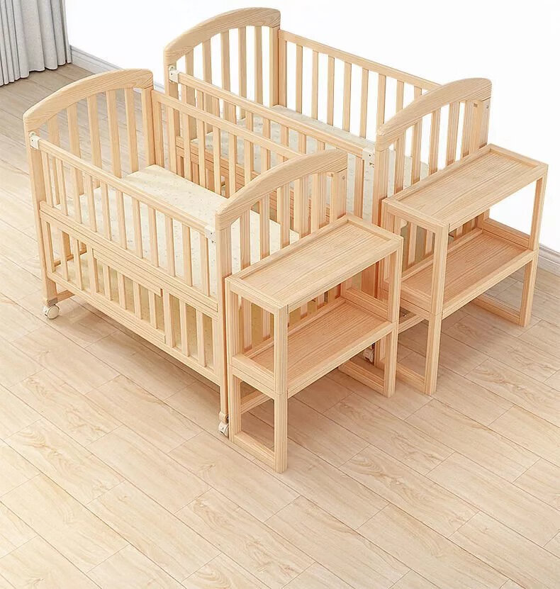 实木婴儿床拼接大床可移动宝宝床小孩儿童床多功能摇篮床小床睡床