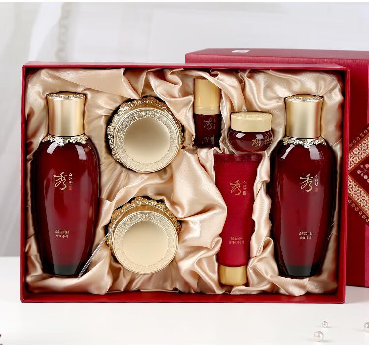 韩国专柜秀雅韩酵秘淡发酵水乳套盒人参面霜套装 酵秘谈系列礼盒(7