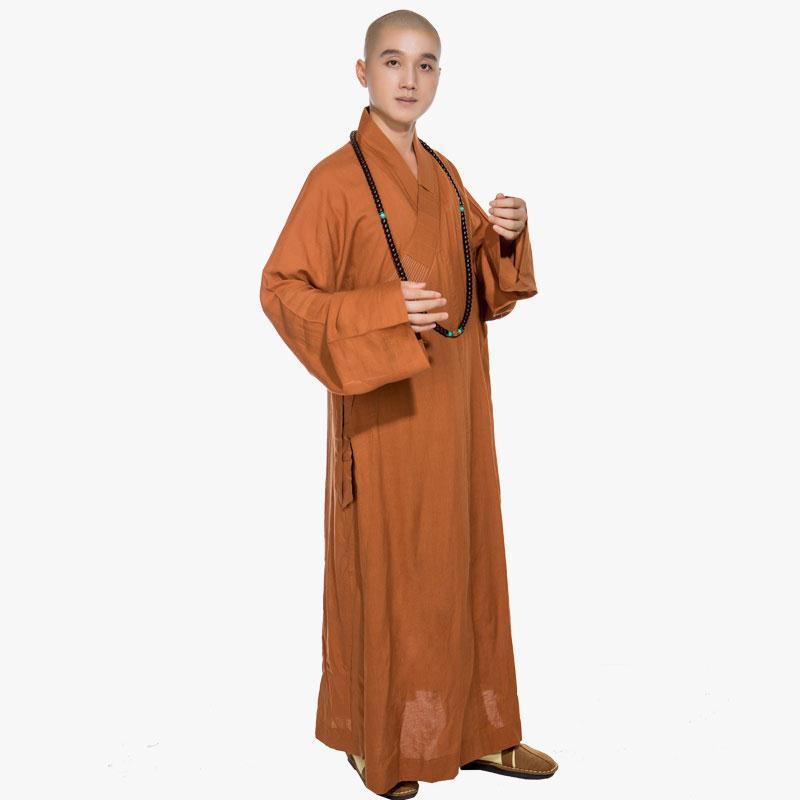 【断码当天发出】梵林佛教僧衣僧服四季超细棉麻大褂长褂 深灰色 38b