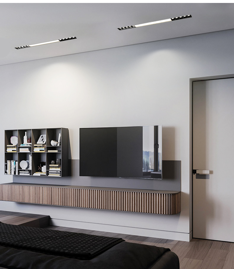 欧普照明磁吸灯线条灯嵌入式无边框射灯格栅灯led天花灯客厅无主灯照