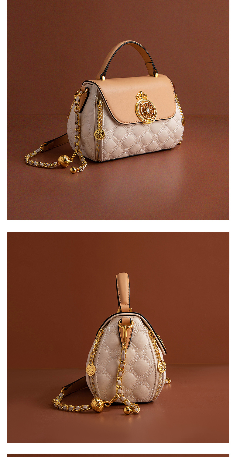 ok品牌真皮女包2022新款潮流菱格手提包时尚百搭单肩斜挎链条小包包