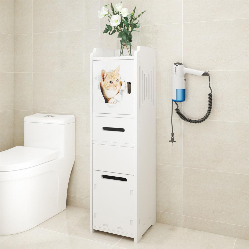 浴室边柜马桶边柜厕所收纳卫生间置物柜马桶边柜防水防潮浴室柜新款圆