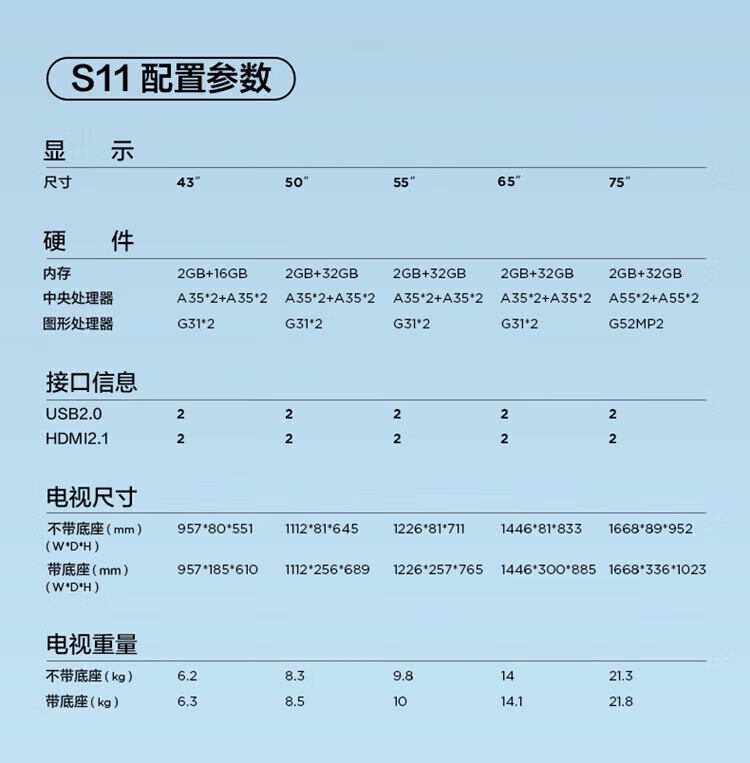 TCL电视55寸55S11-JN