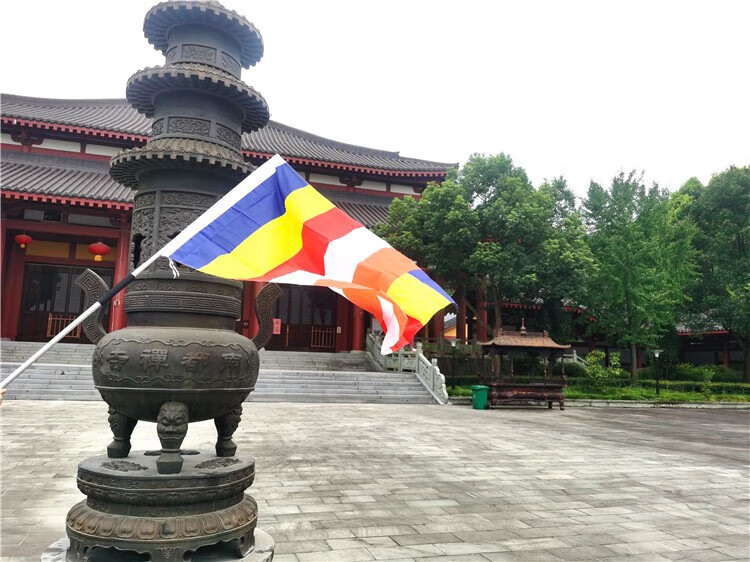 欧德斯曼 佛字莲花旗佛旗 寺庙寺院禅寺五色旗串旗万字旗旗观音庙道旗
