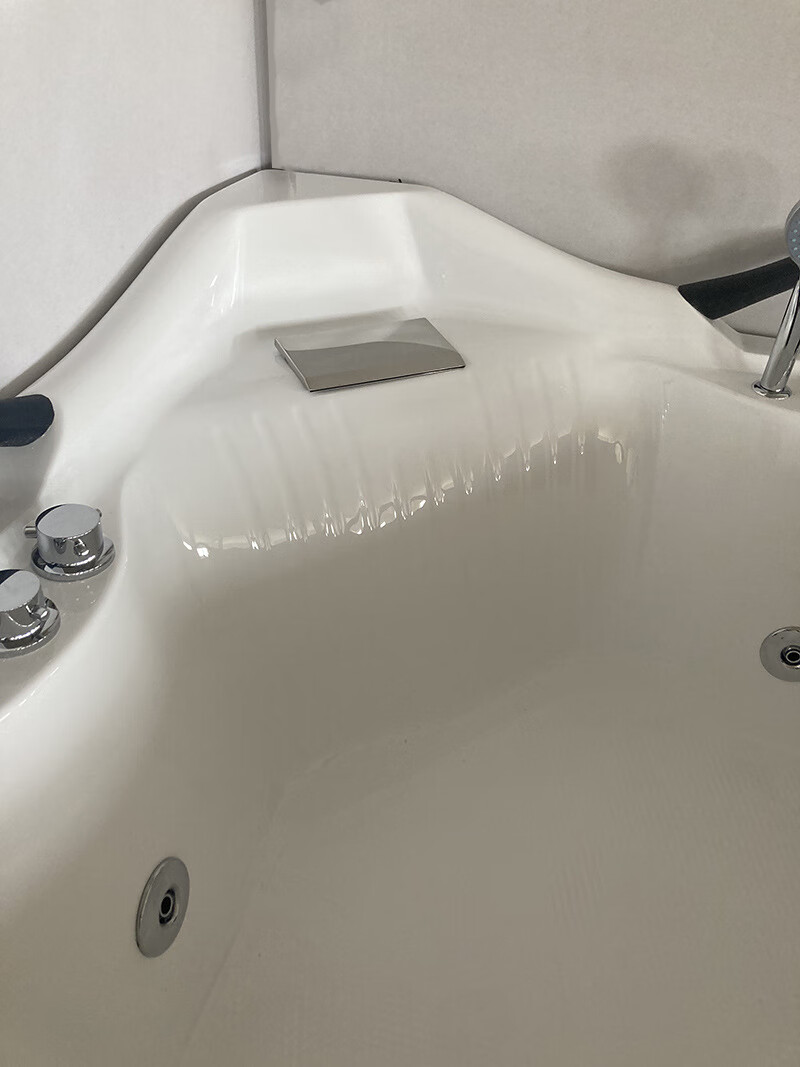 科勒京选 亚克力独立式扇形三角缸智能加热冲浪按摩泡泡浴浴缸双人