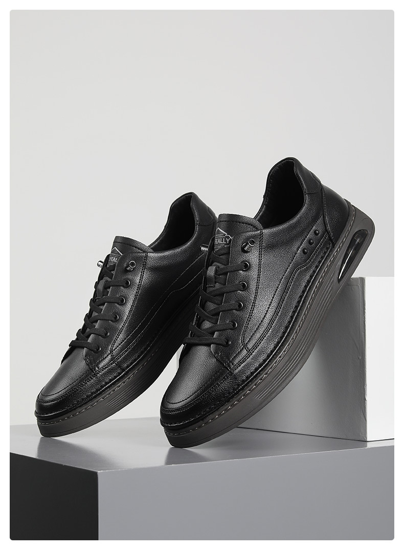 hla海澜之家休闲板鞋男鞋夏季潮流百搭牛皮透气防滑耐磨中青年鞋子男