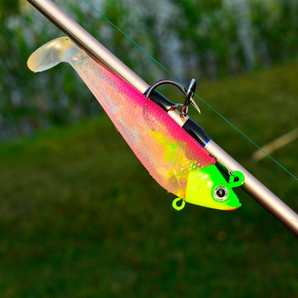 假饵钓翘嘴防挂底舟山船钓鲈鱼路亚饵47g53g防挂底铅头钩t尾鱼形软饵