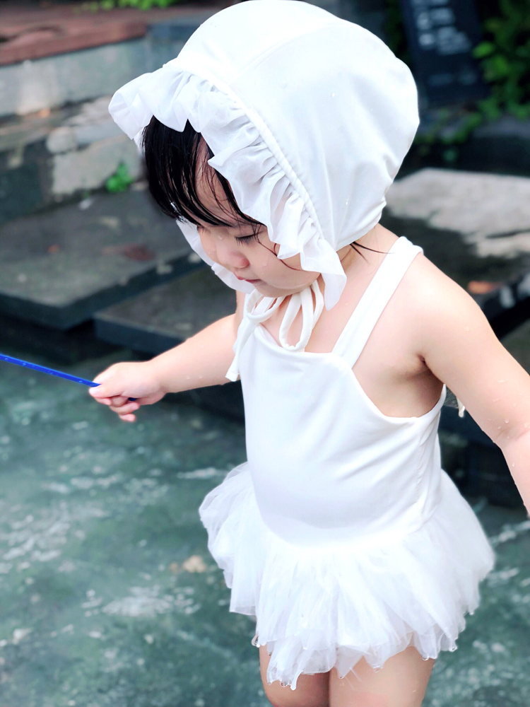 儿童泳衣女童宝宝婴儿游泳女孩连体韩国可爱翅膀公主小童裙式泳装泳衣