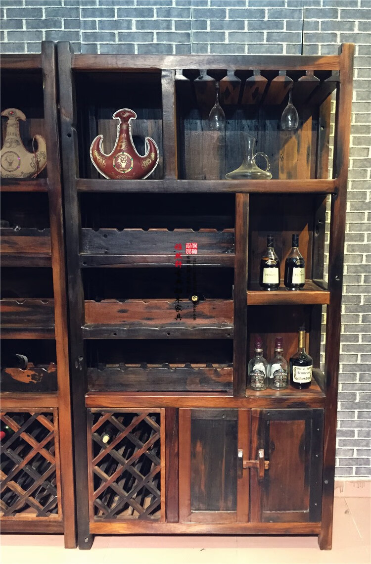 小米mi生态米家通用老船木酒柜组合老船木西餐厅红酒柜洋酒柜实木酒店