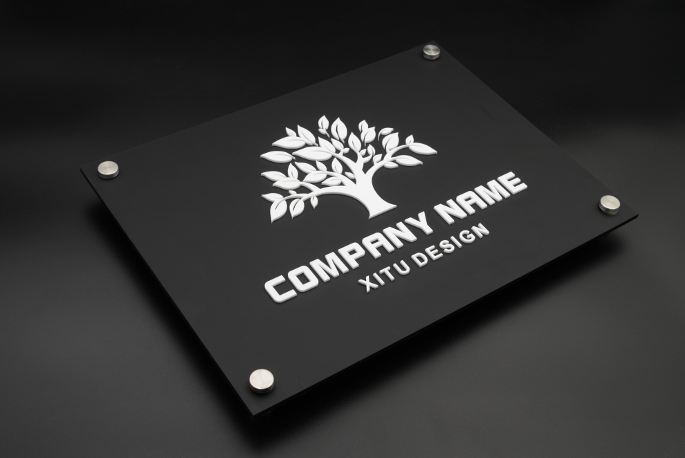 亚克力公司门牌办公室科室牌招牌匾logo形象招牌厂牌平面款40x30cm