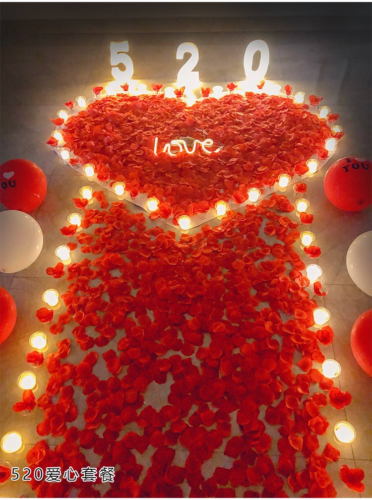 蜡烛浪漫求婚告白电子灯生日场景道具布置创意用品爱心型表白神器