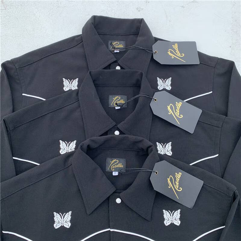 汤米伍德needles21ss黑色蝴蝶刺绣日系休闲宫廷风夹克短款西装外套