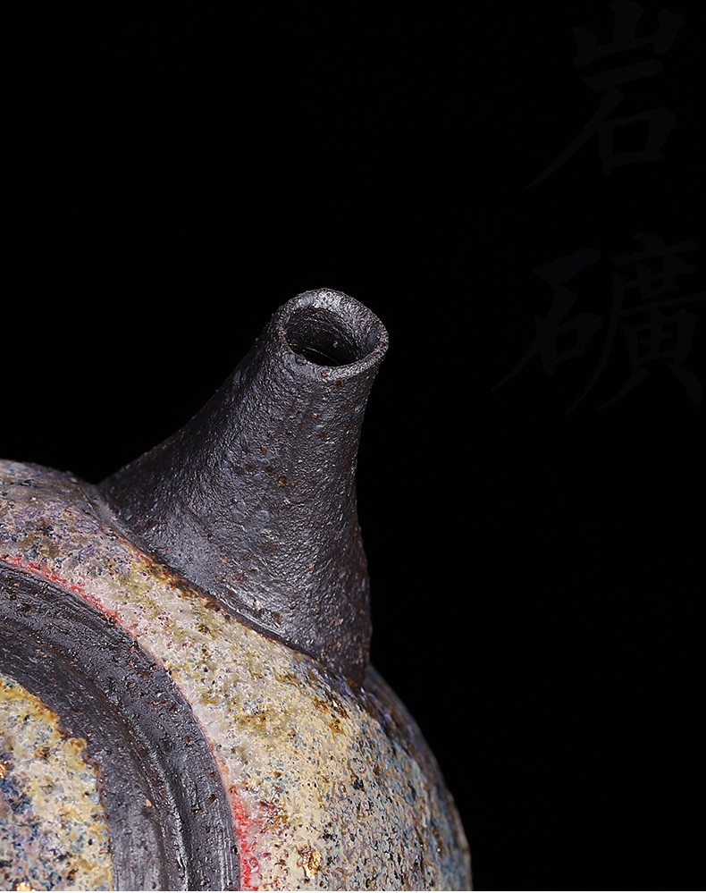 水墨当清博物馆收藏同款岩矿小茶壶纯手工台湾老岩泥柴烧泡茶单壶岩矿
