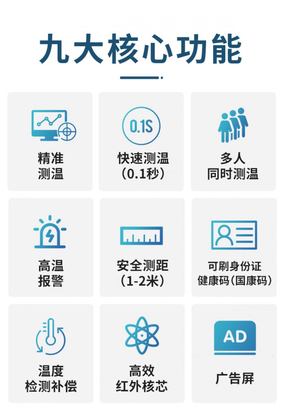 測溫儀門口自動立式多人快速精準商用智能機器人廣告一體機測溫機器人